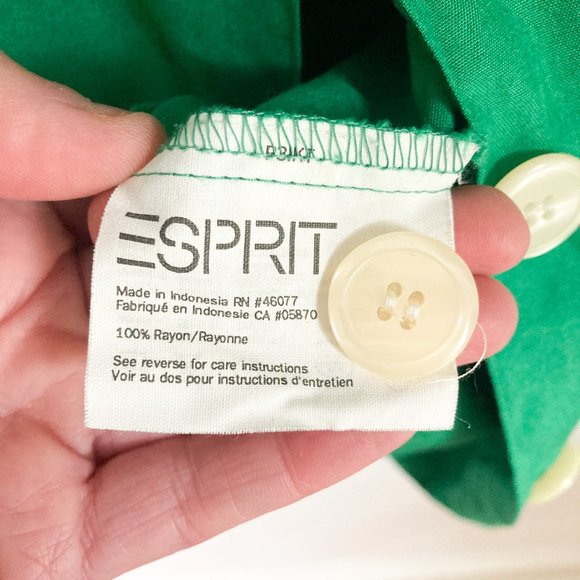 Vintage Esprit Essentials Sleeveless Green Blouse, Womens Small - Picture 9 of 10